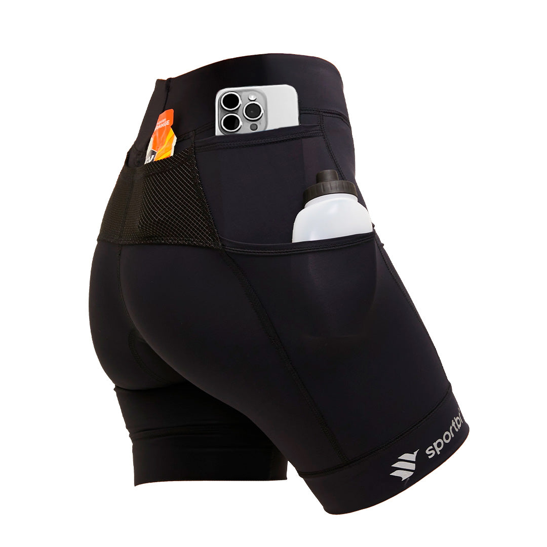 Bermuda de compressão feminina com bolso